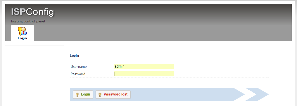 ISPConfig Login